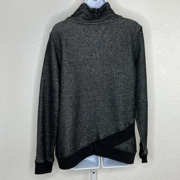 Roxy Marsupial Cowl-neck Heathered Black Pullover Terry like lining, Large - Picture 10 of 16